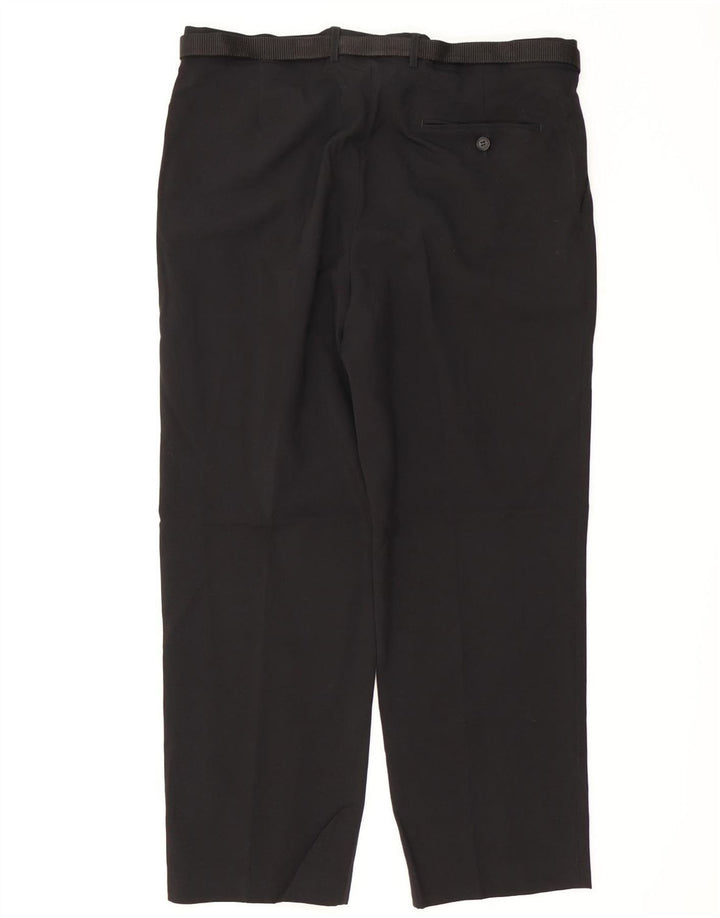 MARKS & SPENCER Herren-Chinohose mit normaler Passform, W36 L29, schwarzes Polyester