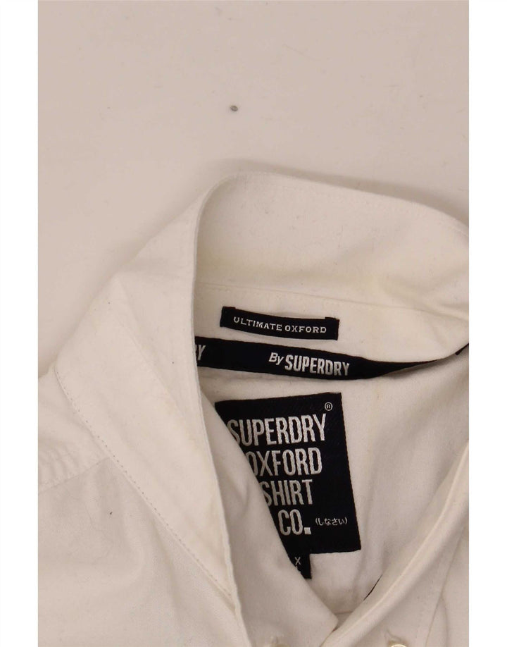 Superdry Herren Kurzarmhemd XL aus weißer Baumwolle