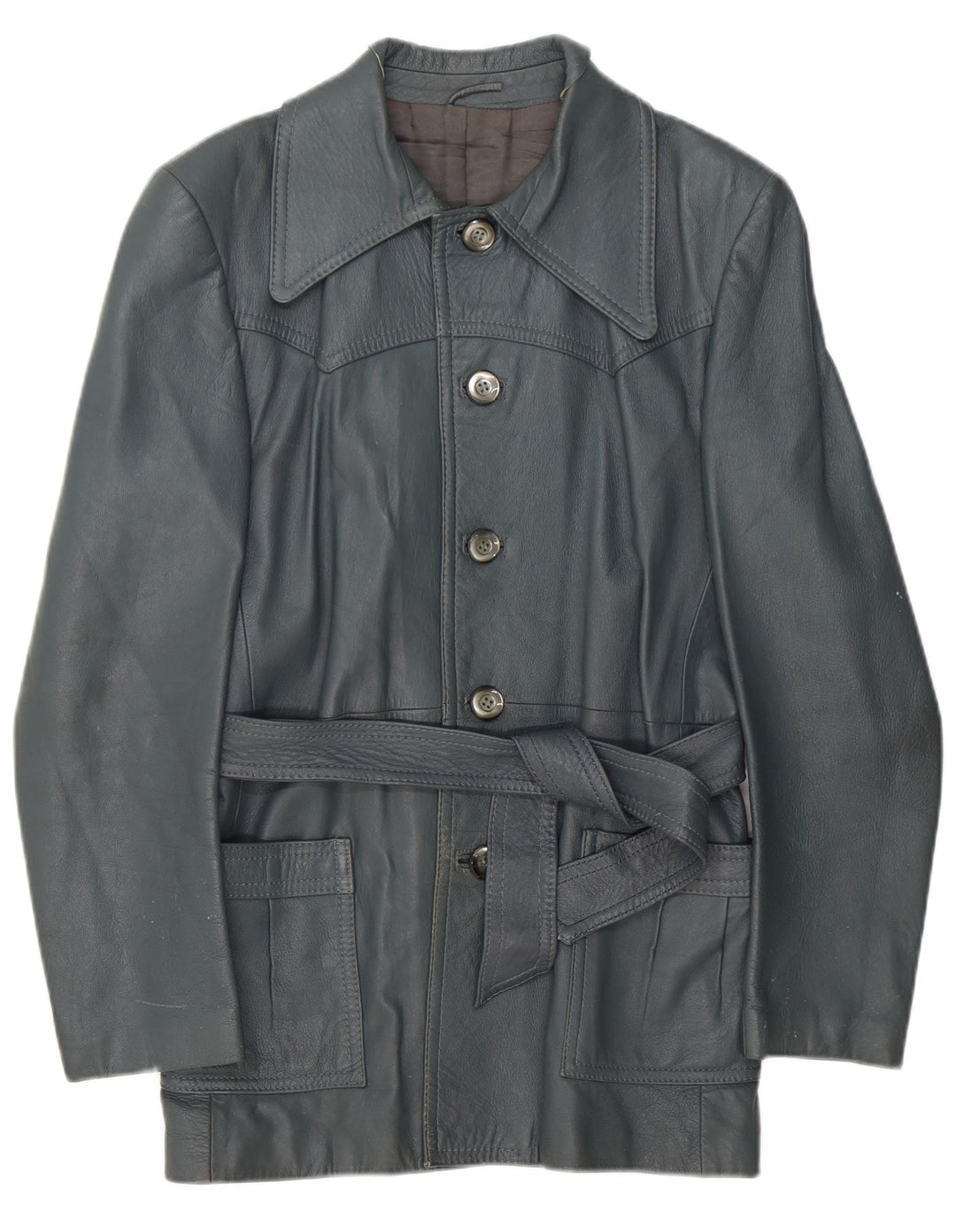 Vincent Damen Lederjacke IT 52 2XL Blaues Leder