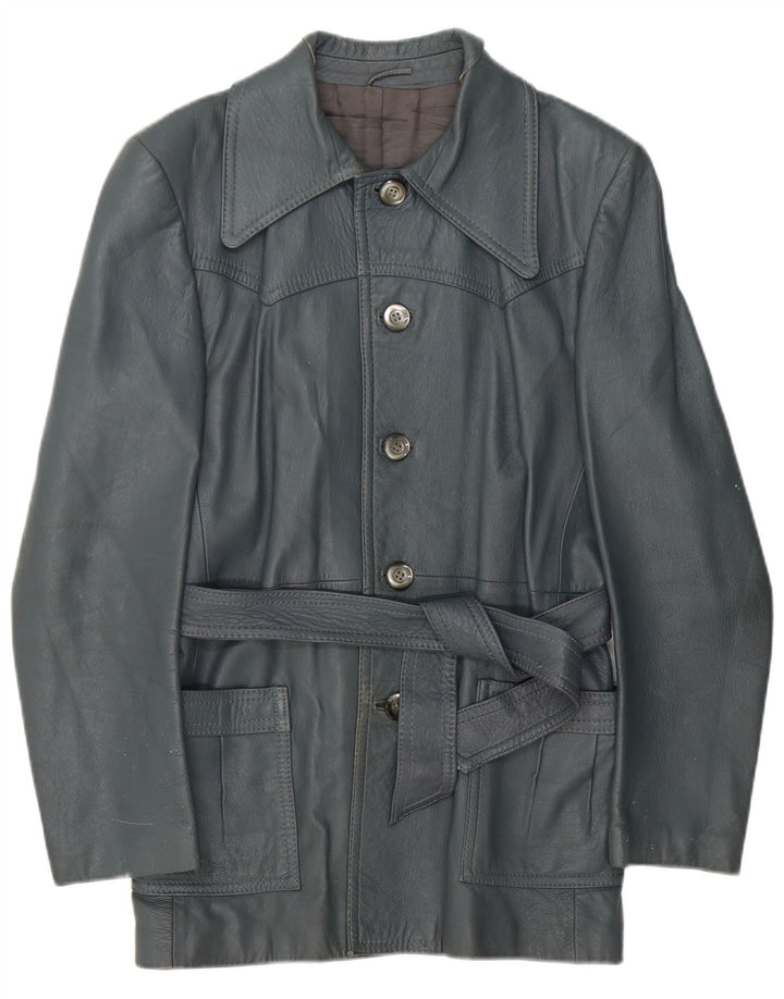 Vincent Damen Lederjacke IT 52 2XL Blaues Leder