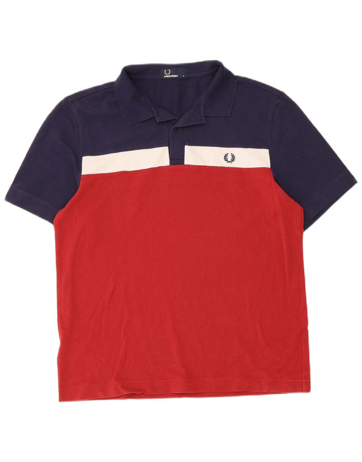 Fred Perry Herren-Poloshirt, mittelgroß, mehrfarbig, Colourblock-Baumwolle