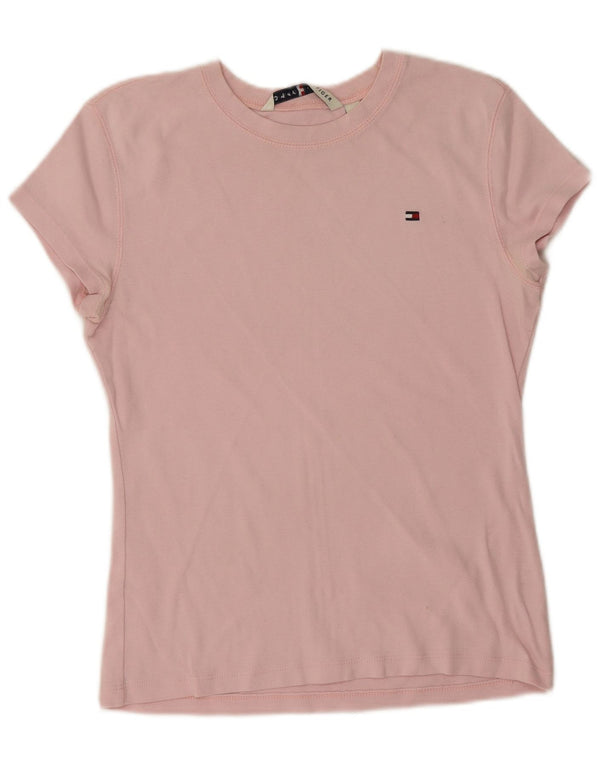 Tommy Hilfiger Damen T-Shirt Top UK 14 Large Rosa Baumwolle