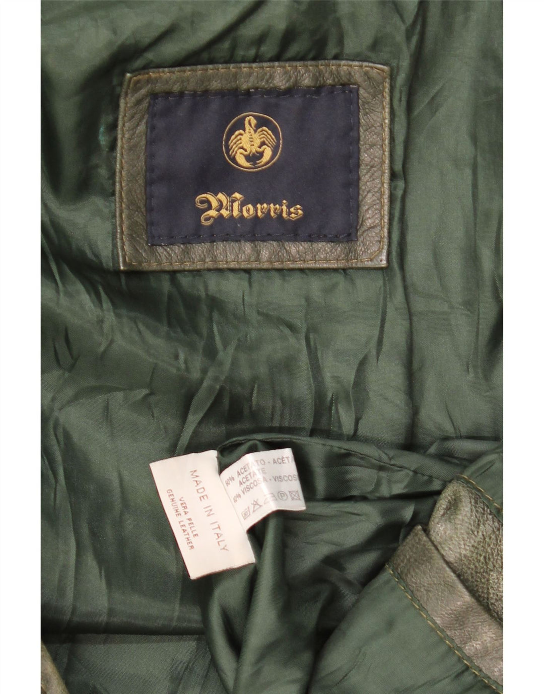Morris Herren-Lederjacke mit Kapuze, IT 52 XL, grünes Leder