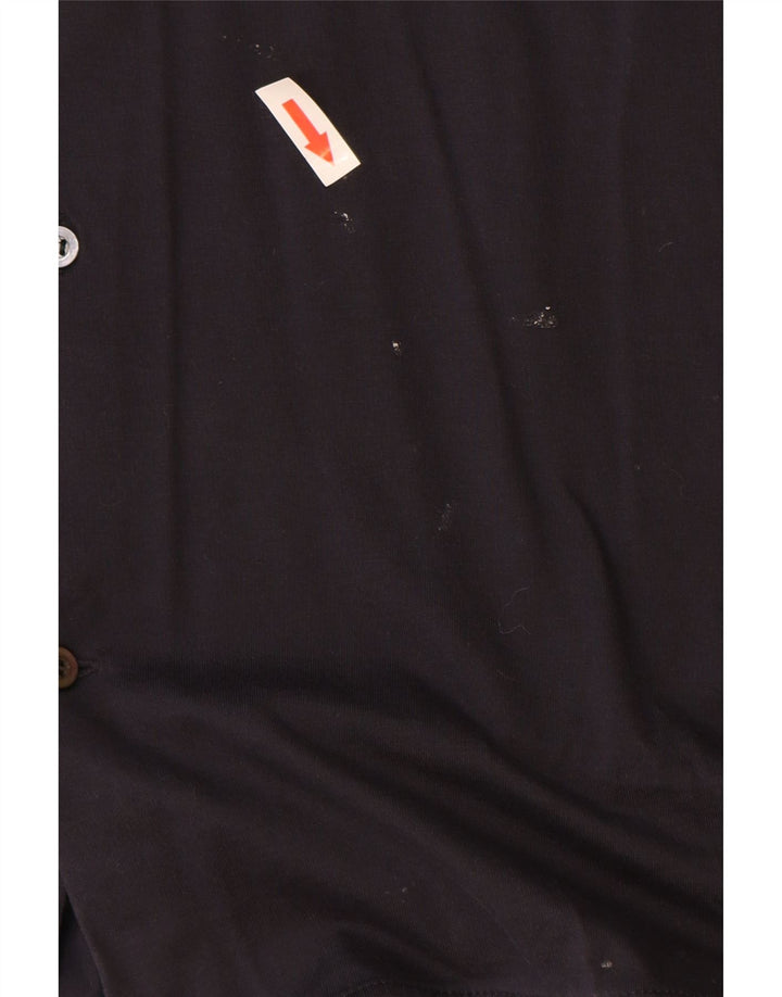 Cos Herren-Kurzarmhemd, groß, marineblau, Baumwolle
