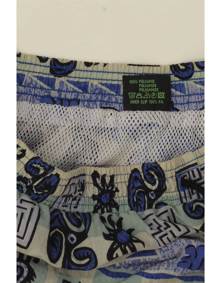 Santo Stefano Herren-Badeshorts mit abstraktem Muster, XL, Blau, Farbblock