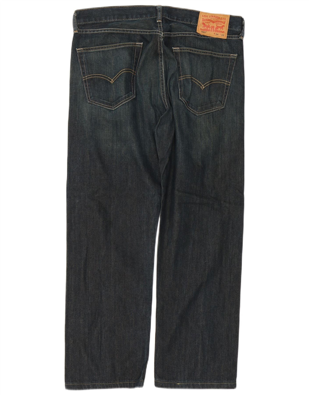 Levi's Herren 505 Straight Jeans W34 L28 Marineblaue Baumwolle