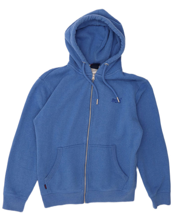 Superdry Damen-Kapuzenpullover mit Reißverschluss, UK 18, XL, Blau, Baumwolle