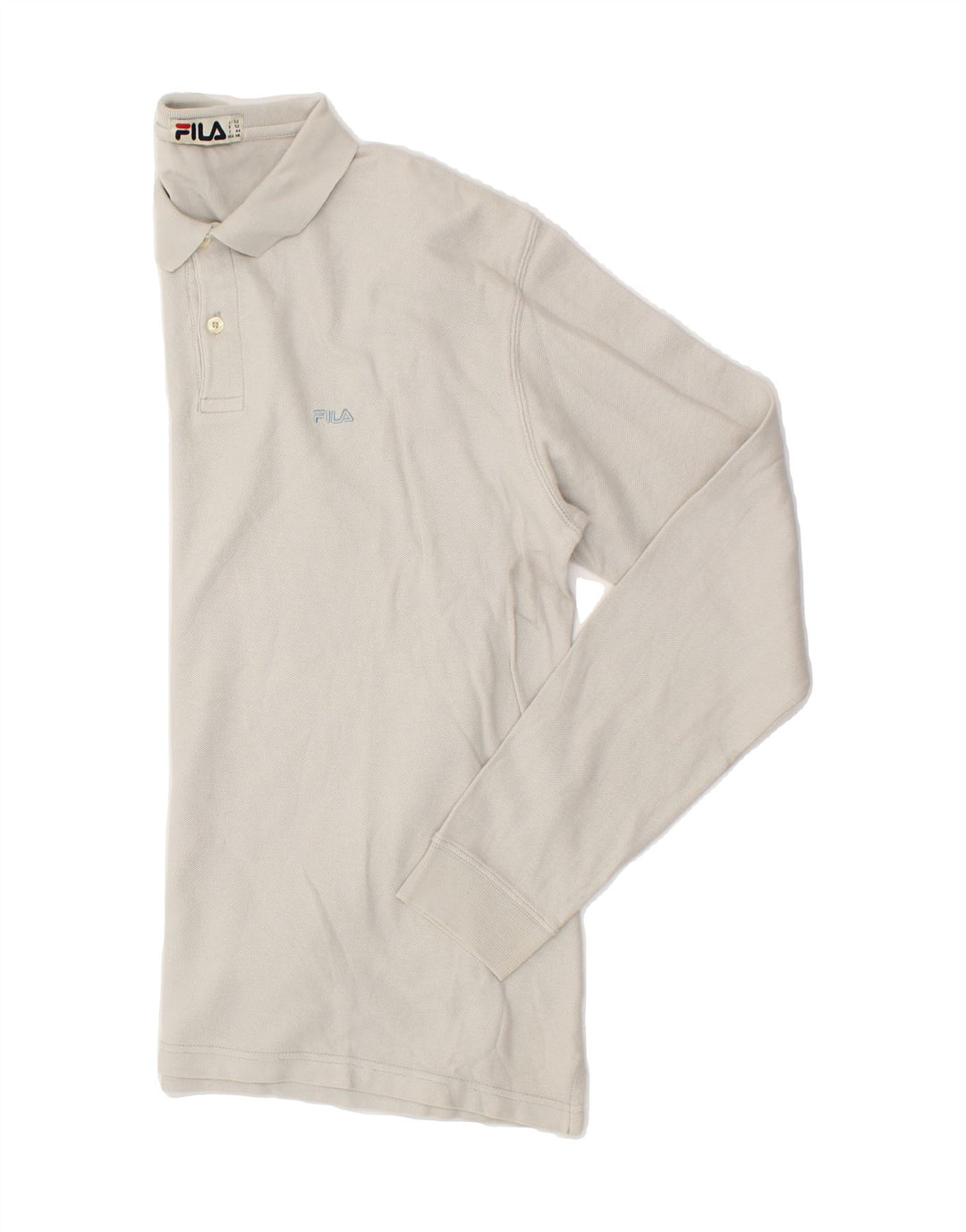 FILA Mens Long Sleeve Polo Shirt Medium Grey Cotton Vintage Fila and Second-Hand Fila from Messina Hembry 