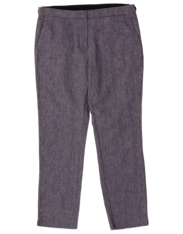 Zara Womens Slim Fit Chino Trousers Large W32 L27 Navy Blue Cotton