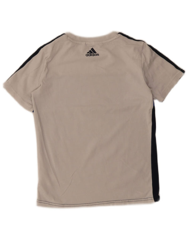 Adidas T-Shirt mit Grafik für Jungen, 9–10 Jahre, weiße Farbblock-Baumwolle