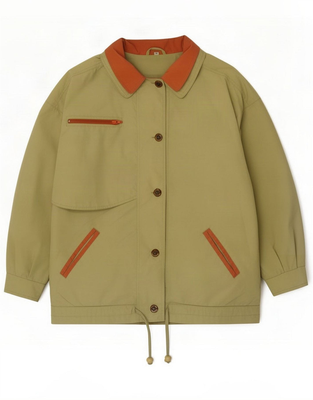 Vintage Damen Utility-Jacke UK 18 XL Khaki Colourblock Polyester