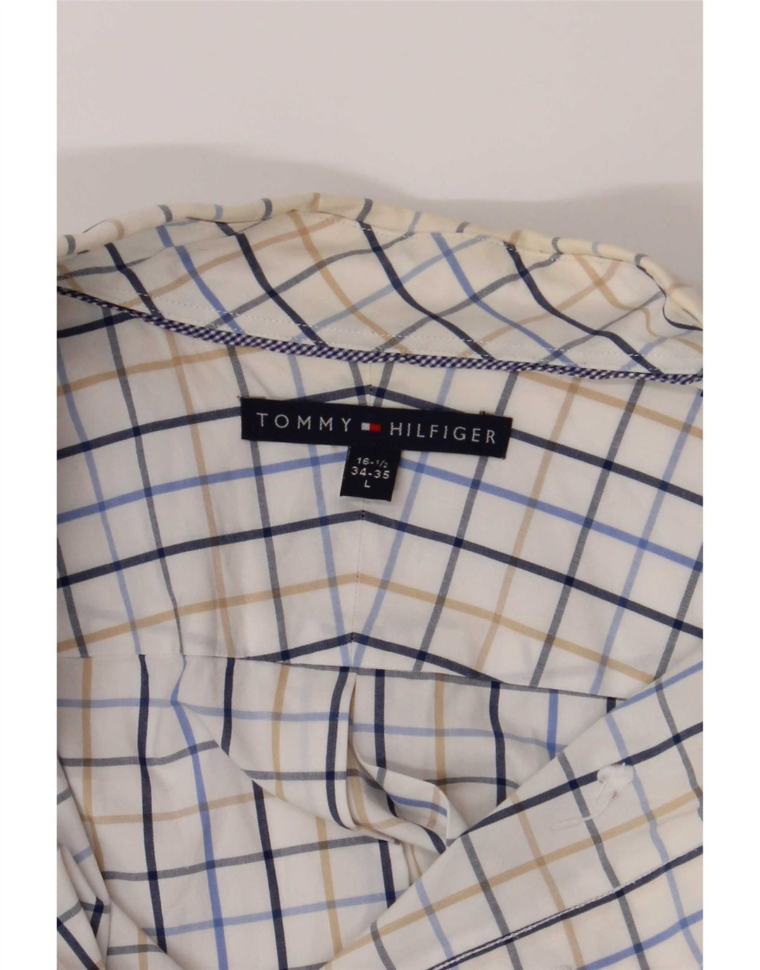 Tommy Hilfiger Herrenhemd, Größe 16 1/2, groß, mehrfarbig kariert