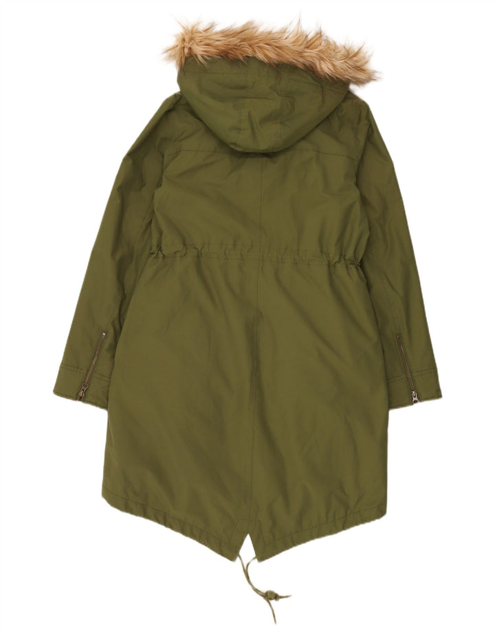 Boden Damen-Parka mit Kapuze, übergroß, Gr. 10, Grün, Polyester