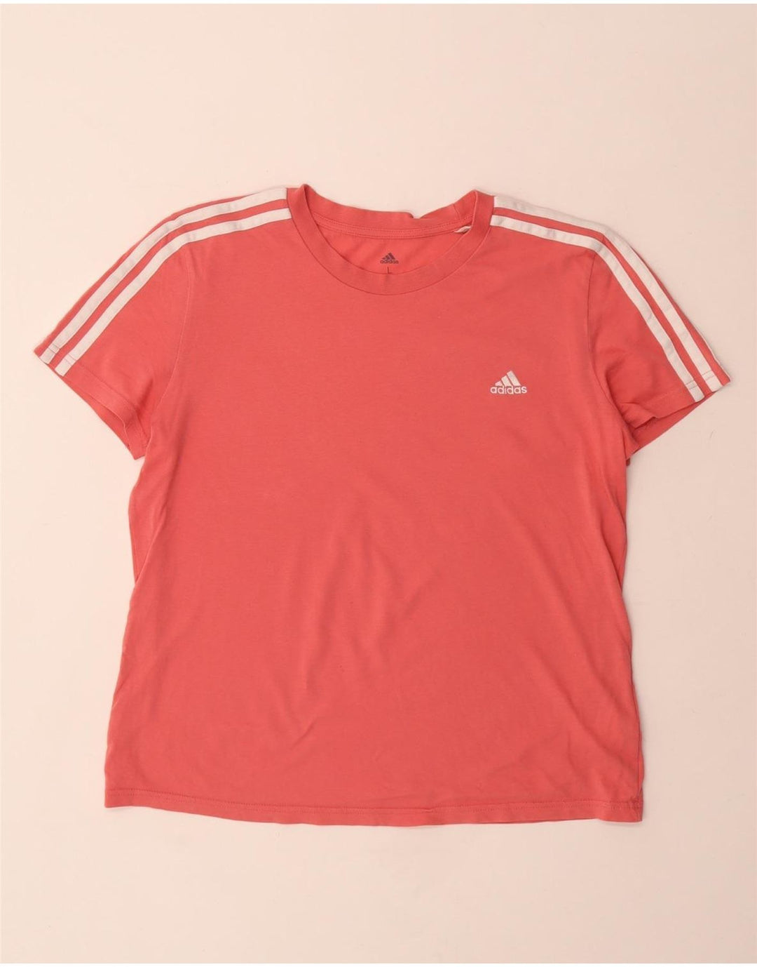 ADIDAS Damen T-Shirt Top UK 16/18 Große rosa Baumwolle