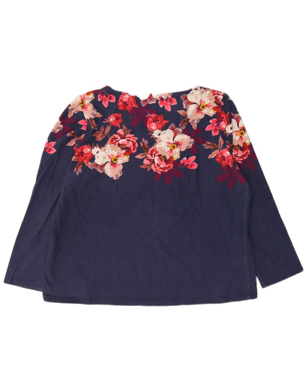 Joules Damen-Top, langärmlig, UK 20 2XL, marineblau, geblümt, Baumwolle