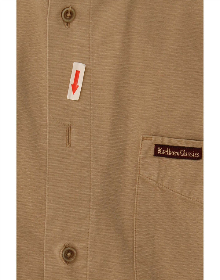 Marlboro Classics Herrenhemd, Größe L, Beige, Baumwolle