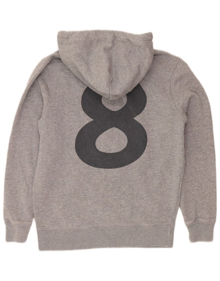 Jack Wills Herren-Kapuzenpullover mit grafischem Reißverschluss, mittelgraue Baumwolle