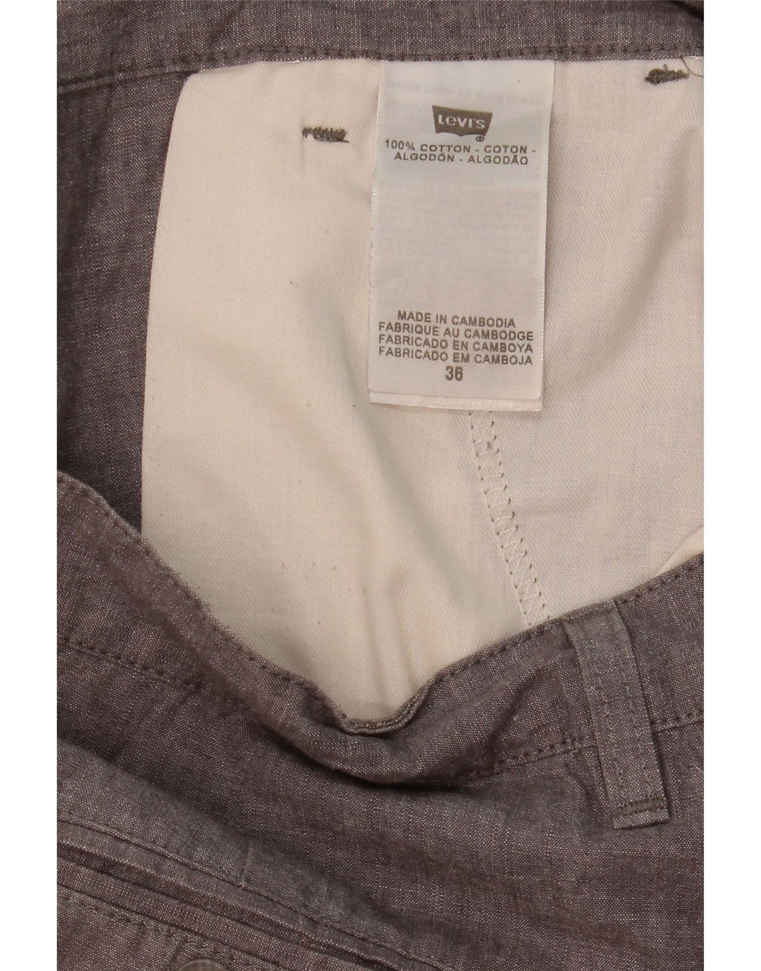 Levi's Herren Chino-Shorts W36 Large Grau Baumwolle