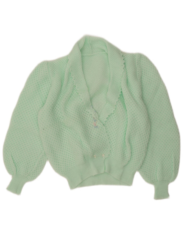 Vintage Damen Cardigan Pullover UK 14 Medium Türkis