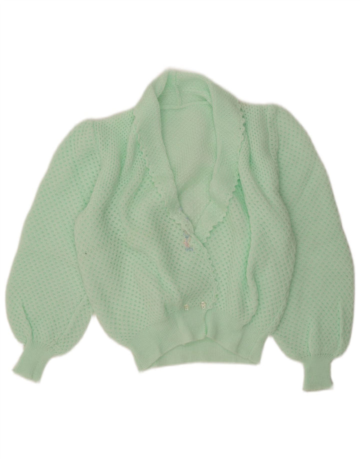 Vintage Damen Cardigan Pullover UK 14 Medium Türkis
