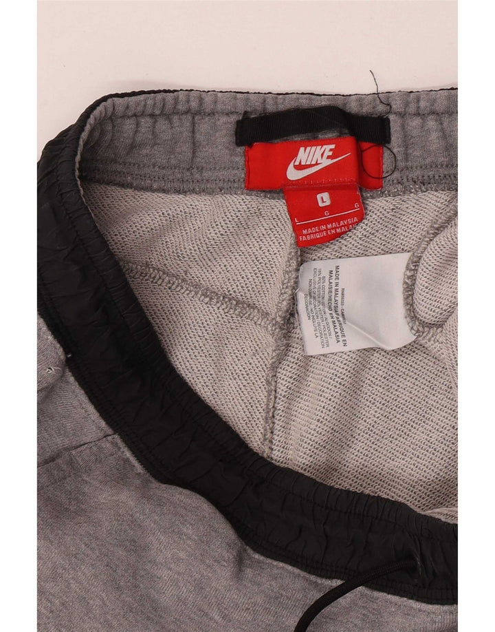 Nike Herren-Trainingshose, große graue Colourblock-Baumwolle