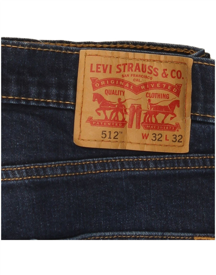 LEVI'S Herren 512 Slim Tapered Jeans W32 L32 Marineblaue Baumwolle