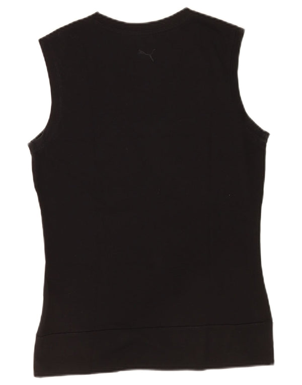 Puma Womens Graphic Vest Top UK 12 Mittelschwarze Baumwolle