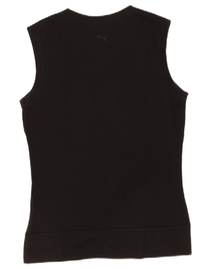 Puma Womens Graphic Vest Top UK 12 Mittelschwarze Baumwolle
