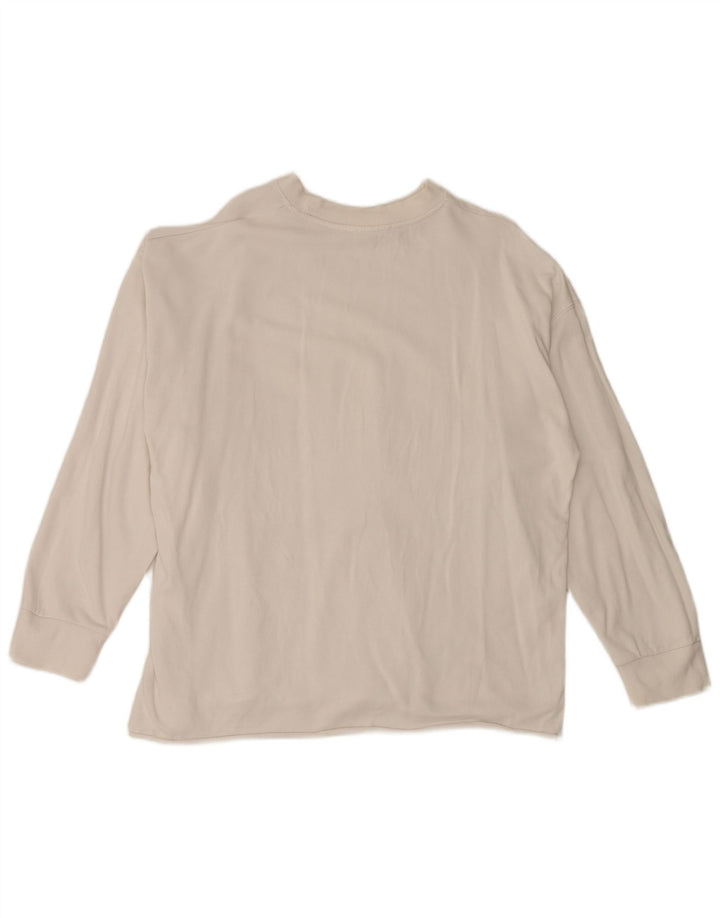 Übergroßer Sweatshirt-Pullover für Damen von Zara, UK 10, Größe S, weiße Baumwolle