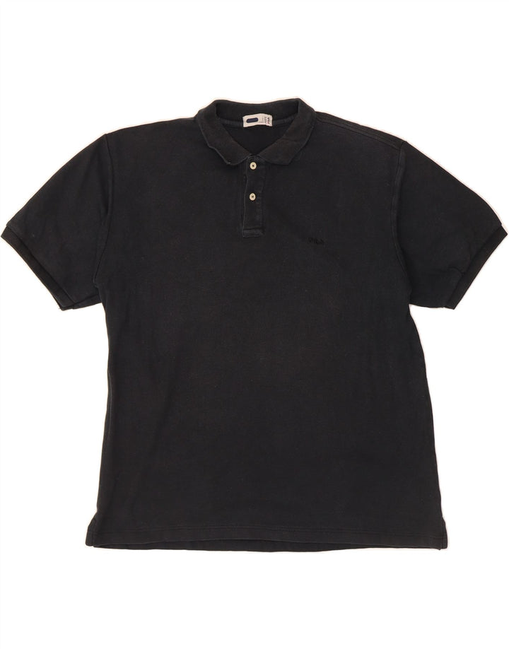 FILA Mens Polo Shirt XL Black Cotton Vintage Fila and Second-Hand Fila from Messina Hembry 