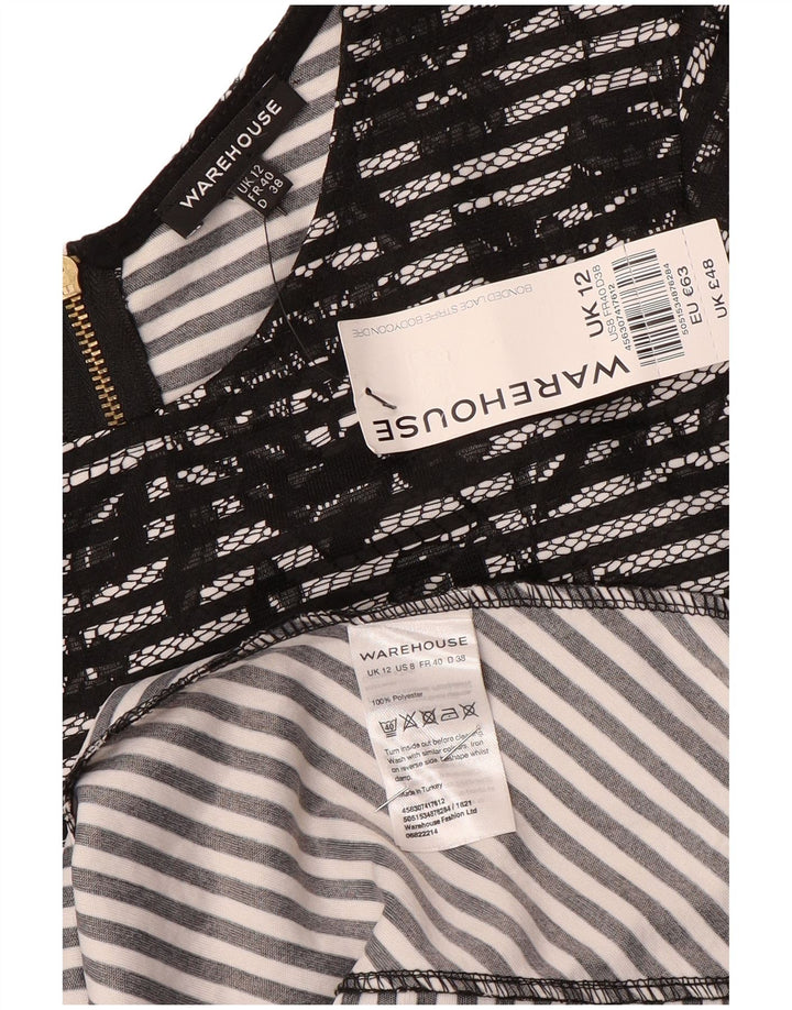 Figurbetontes Damenkleid von Warehouse, Größe M, Schwarz, Blumenmuster, Polyester