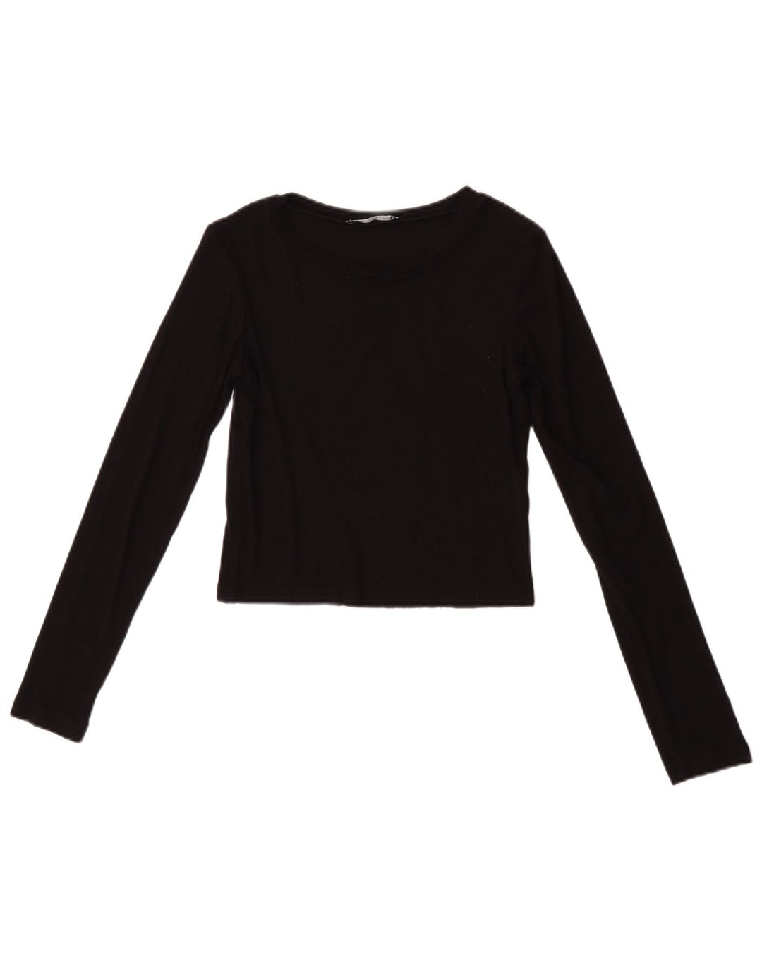 Zara Damen Crop Top Langarm UK 8 Small Schwarz