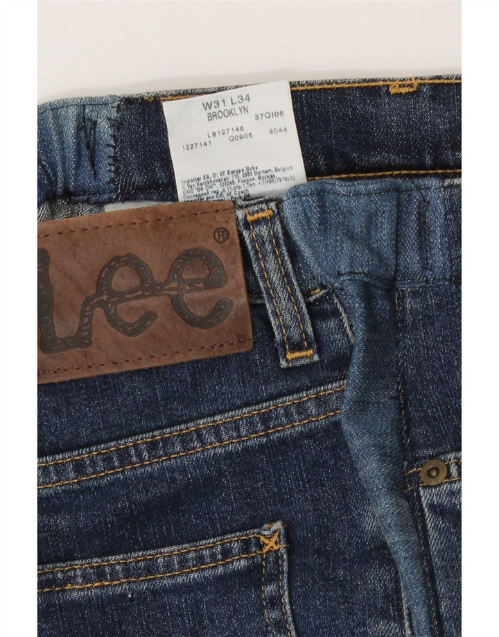 Lee Herren Brooklyn Straight Jeans W31 L28 Blaue Baumwolle