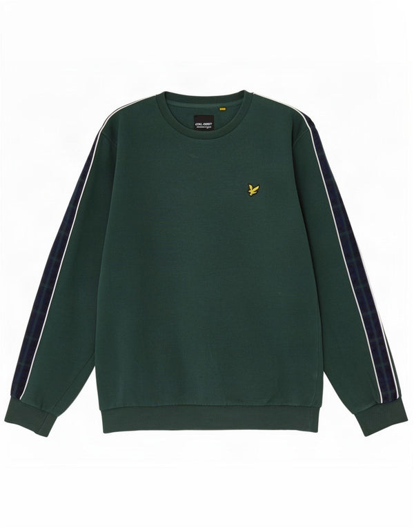Lyle & Scott Herren Grafik-Sweatshirt, Pullover, XL, grüne Farbblock-Baumwolle