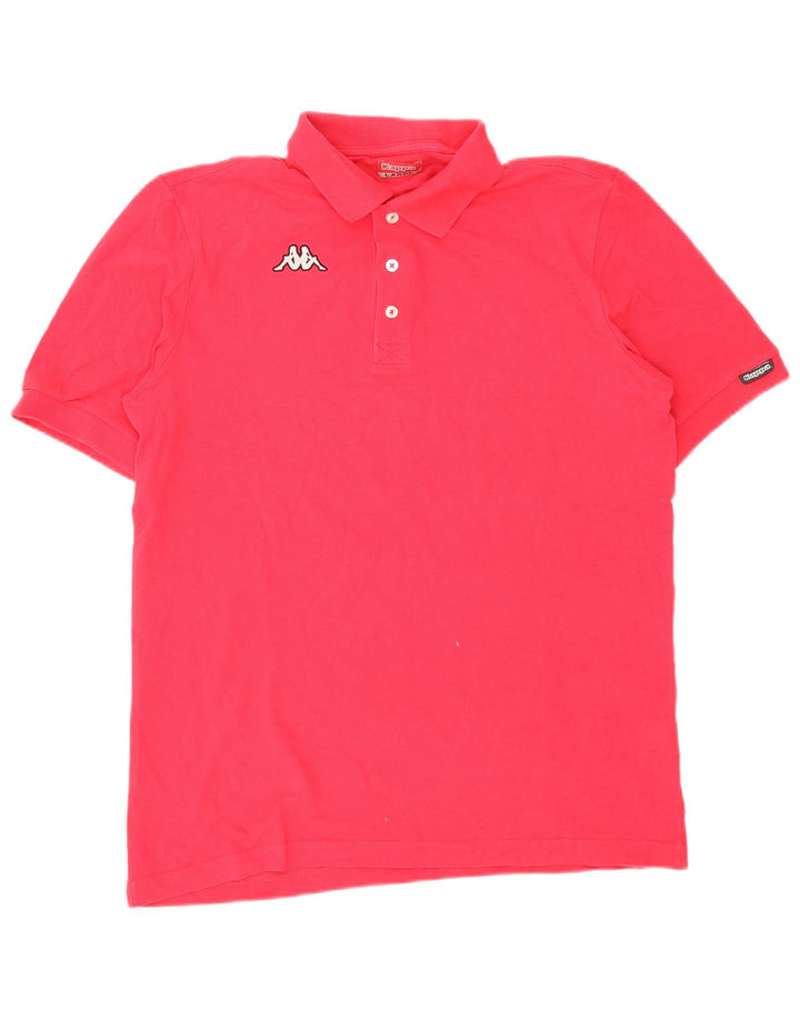 Kappa Herren-Poloshirt, groß, rosa Baumwolle