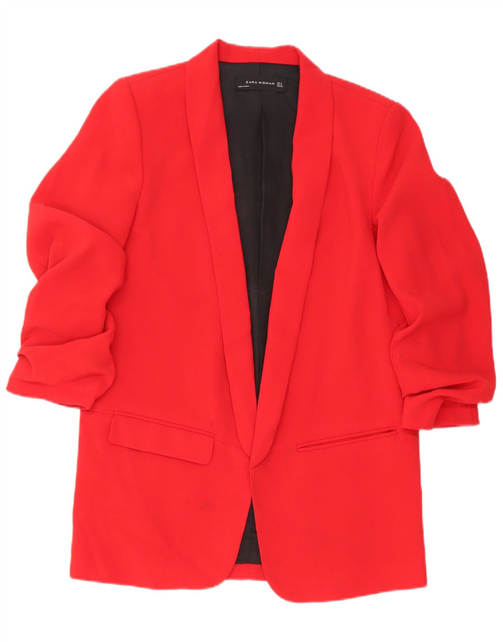 Zara Damen-Blazer-Jacke, UK 14, Mittelrot, Polyester, klassisch