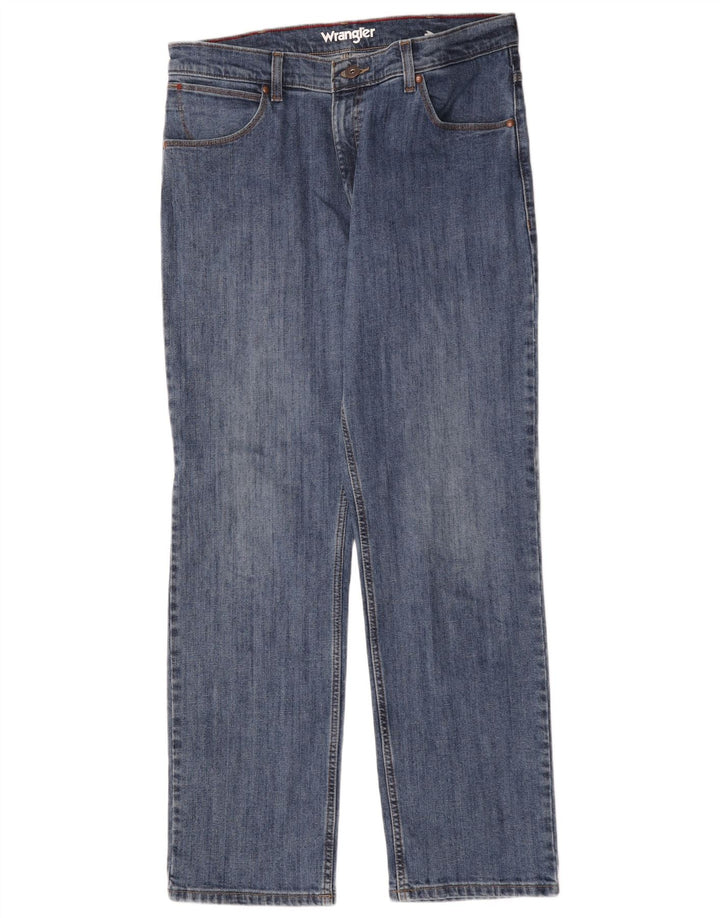 Wrangler Herren Straight Jeans W35 L32 Blaue Baumwolle