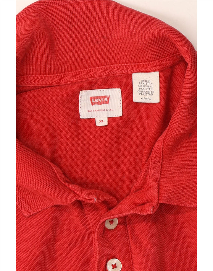 LEVI'S Mens Polo Shirt XL Red Cotton Vintage Levi's and Second-Hand Levi's from Messina Hembry 