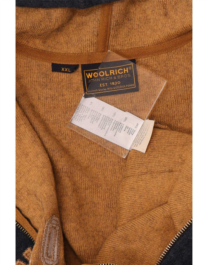 Woolrich Herren-Kapuzenpullover mit grafischem Reißverschluss, 2XL, marineblaue Wolle