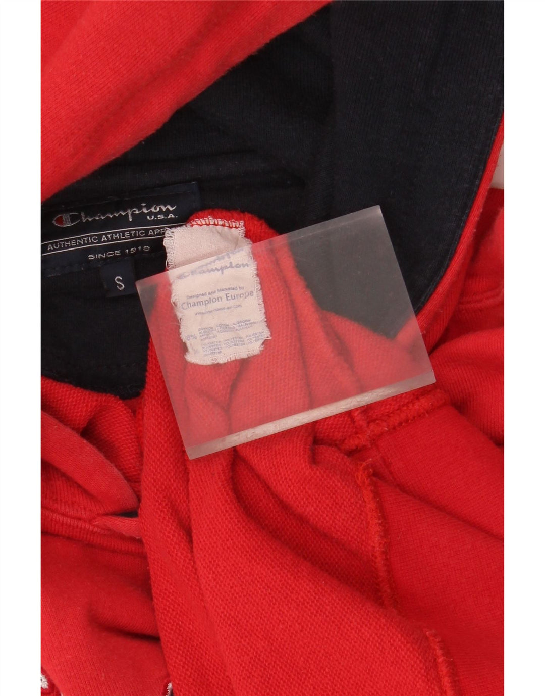 CHAMPION Herren-Kapuzenpullover mit Grafik, Größe S, Rot, Baumwolle