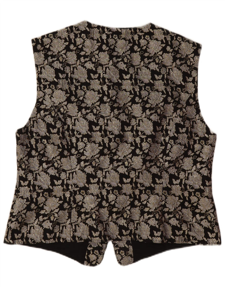 Tru Womens Crop Top EU 48 Large Schwarz geblümtes Polyamid