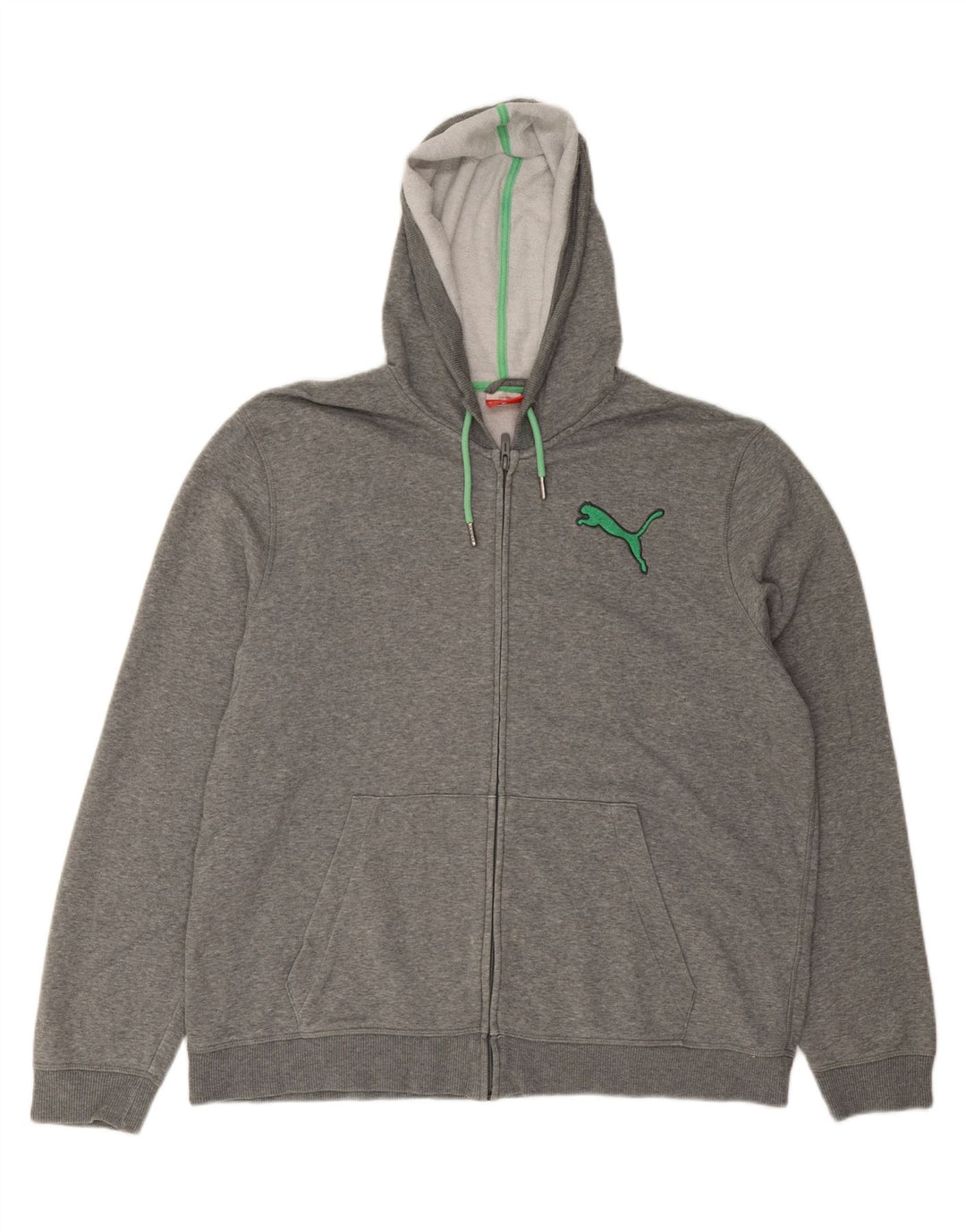 PUMA Mens Zip Hoodie Sweater XL Grey Cotton Vintage Puma and Second-Hand Puma from Messina Hembry 