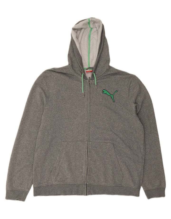PUMA Mens Zip Hoodie Sweater XL Grey Cotton Vintage Puma and Second-Hand Puma from Messina Hembry 