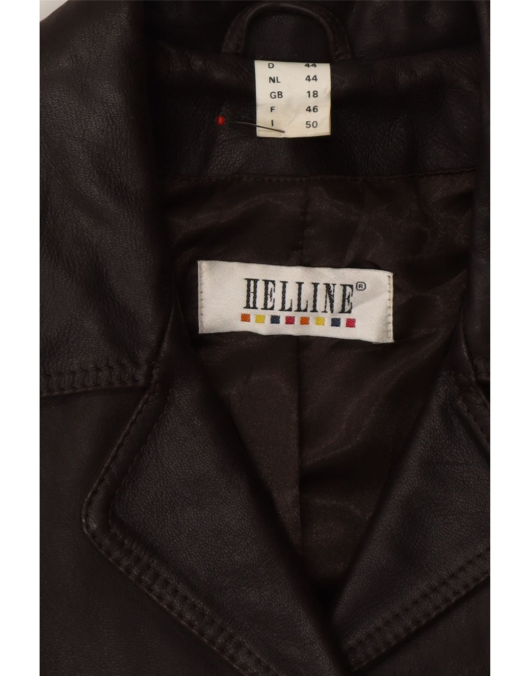 HELLINE Womens Leather Coat UK 18 XL Brown Leather Vintage HELLINE and Second-Hand HELLINE from Messina Hembry 