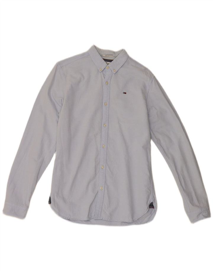 Tommy Hilfiger Herrenhemd, kleine blaue Baumwolle