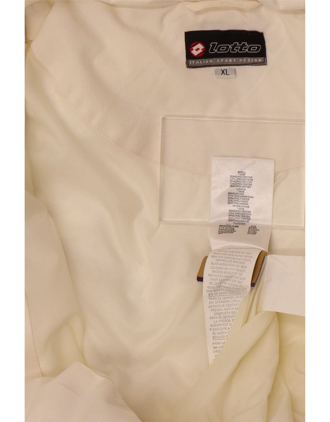 Lotto Herren-Jacke mit Kapuze, gepolstert, UK 42, XL, gebrochenes Weiß, Polyester