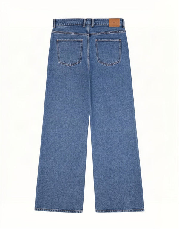 Zara Damen-Jeans mit weitem Bein, EU 40, mittelgroß, W30, L32, blaue Baumwolle