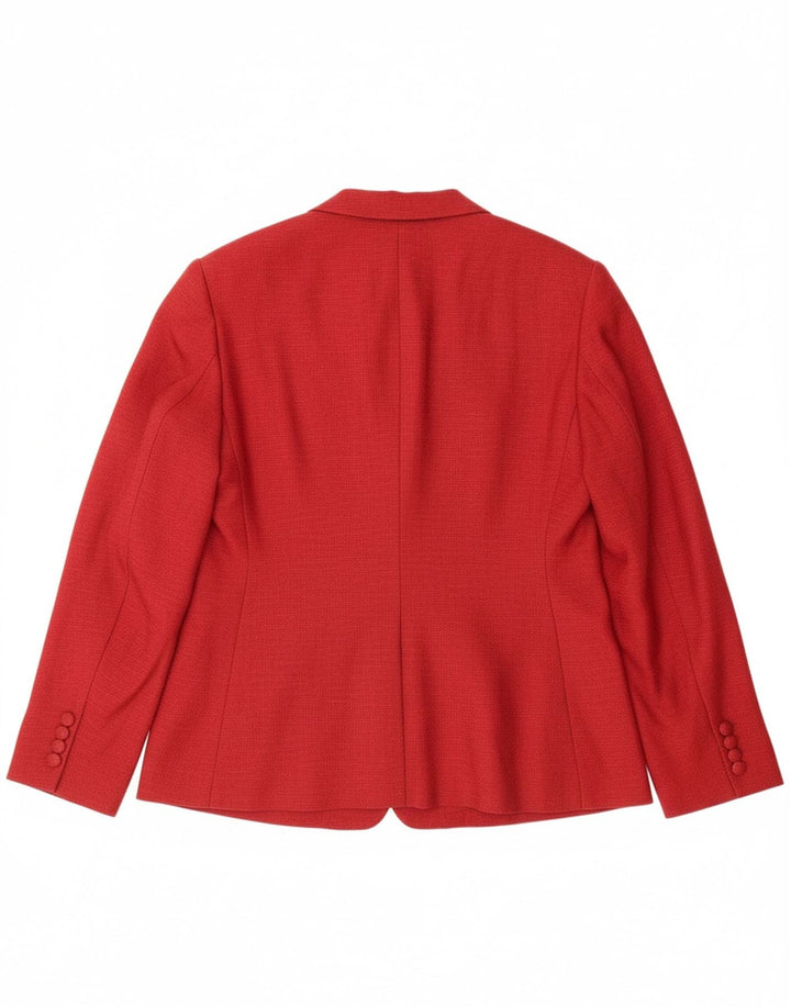VINTAGE Damen 3-Knopf-Blazerjacke UK 14 Großes Rot meliert