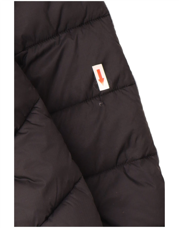 Champion Womens Graphic Hooded Wattierte Jacke UK 14 Medium Schwarz Polyamid