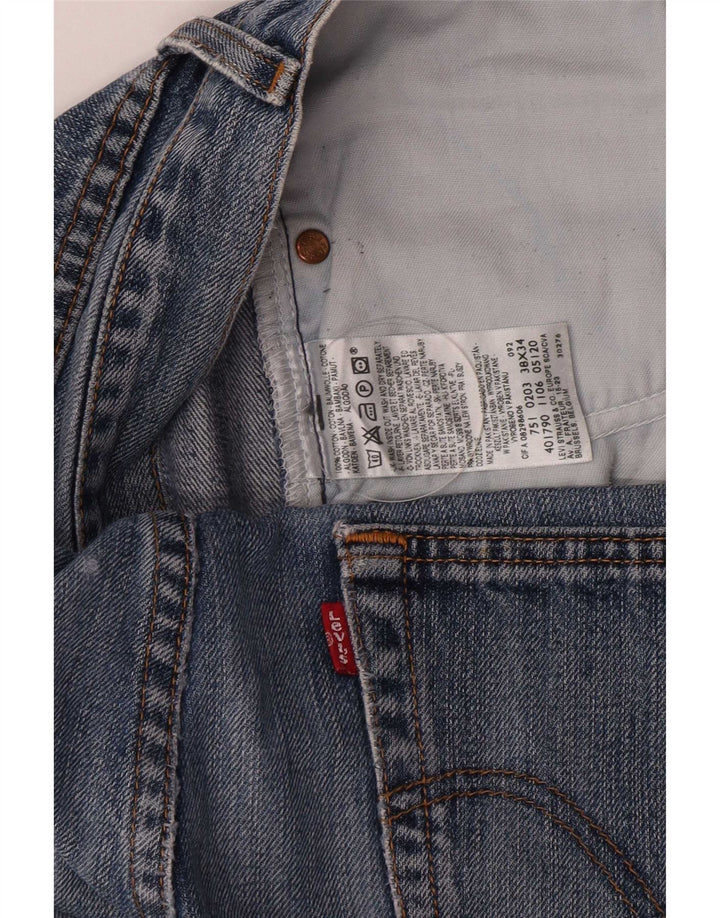 Levi's Herren verkürzte gerade Jeans W38 L26 blaue Baumwolle